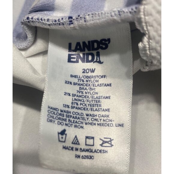 Lands End Tankini Top Womens  Size 20W  Blue &‎ White Striped Built-In Underwire - Picture 3 of 11